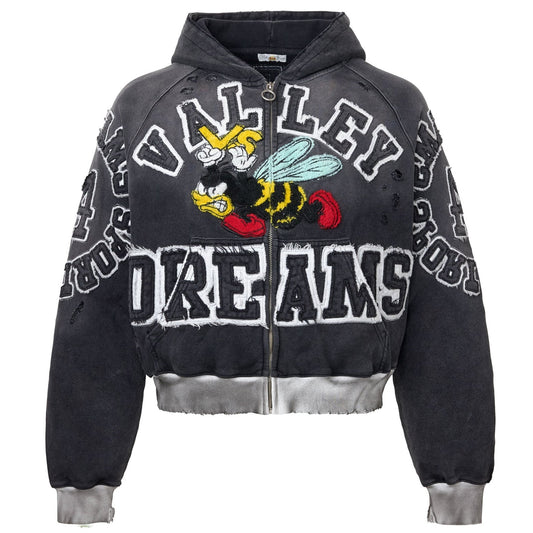 Vale Anthem Zip Up Hoodie Black front