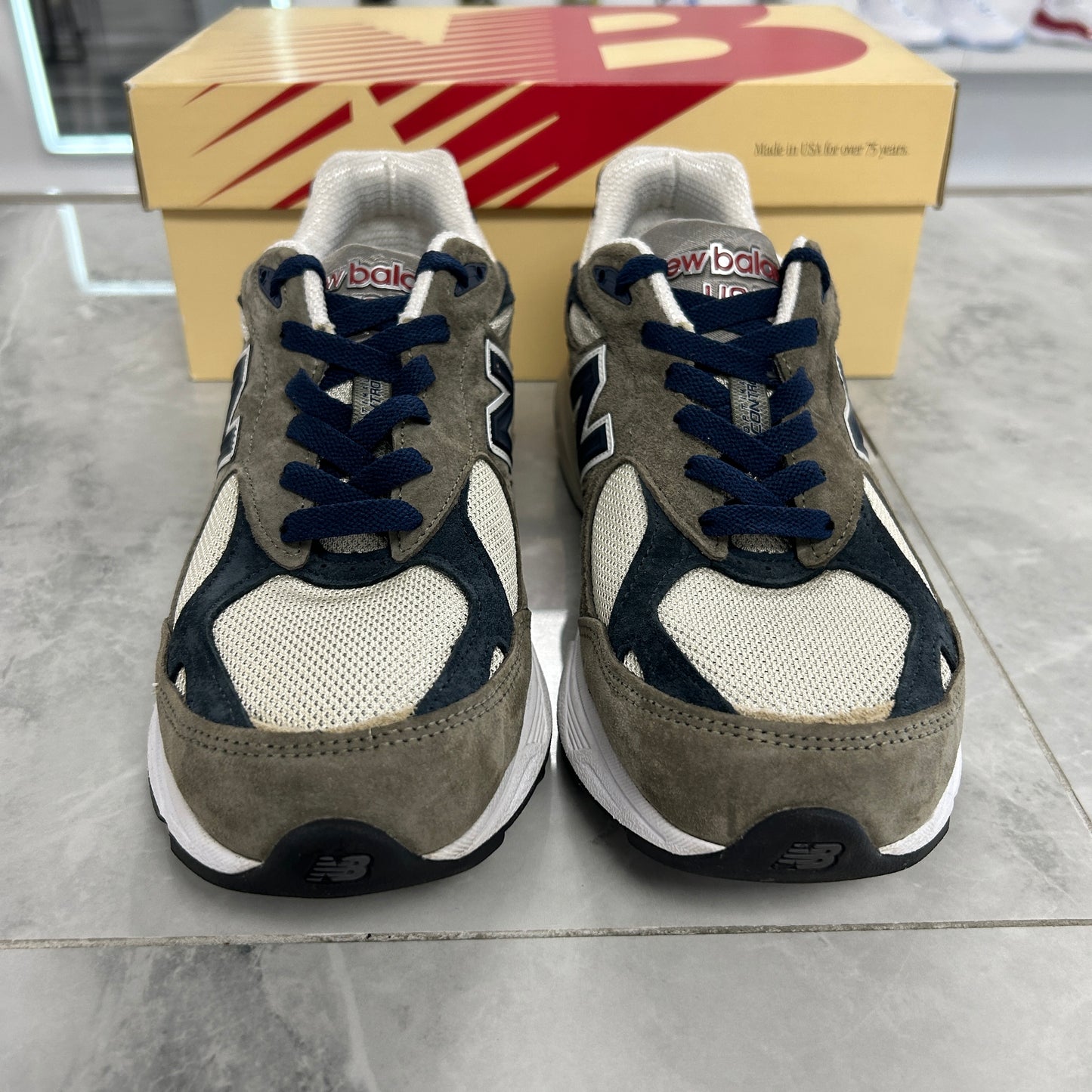 New Balance 990v3 MiUSA Grey Blue Olive (USED)