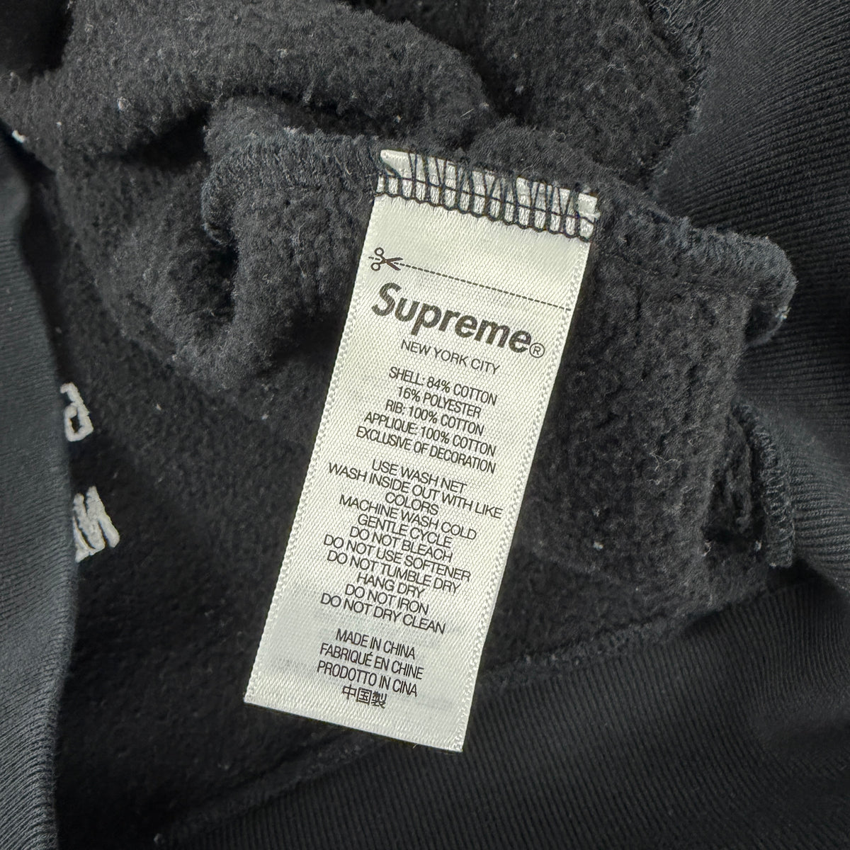Supreme Warriors Applique Zip Up Hooded Sweatshirt Black