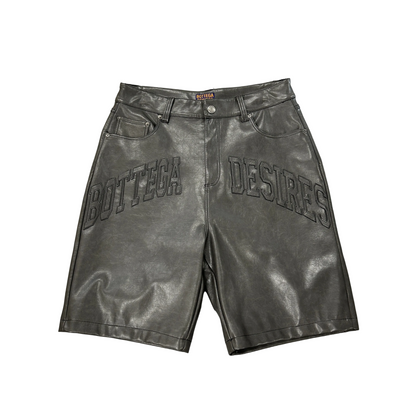Bottega Desires Leather Shorts Grey