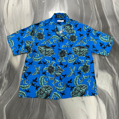 Givenchy Silk Printed Shirt Blue