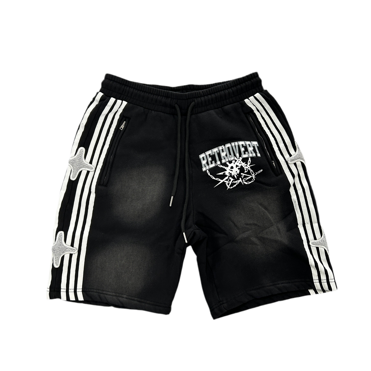 Retrovert Star Track Shorts Black