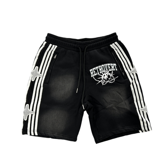 Retrovert Star Track Shorts Black