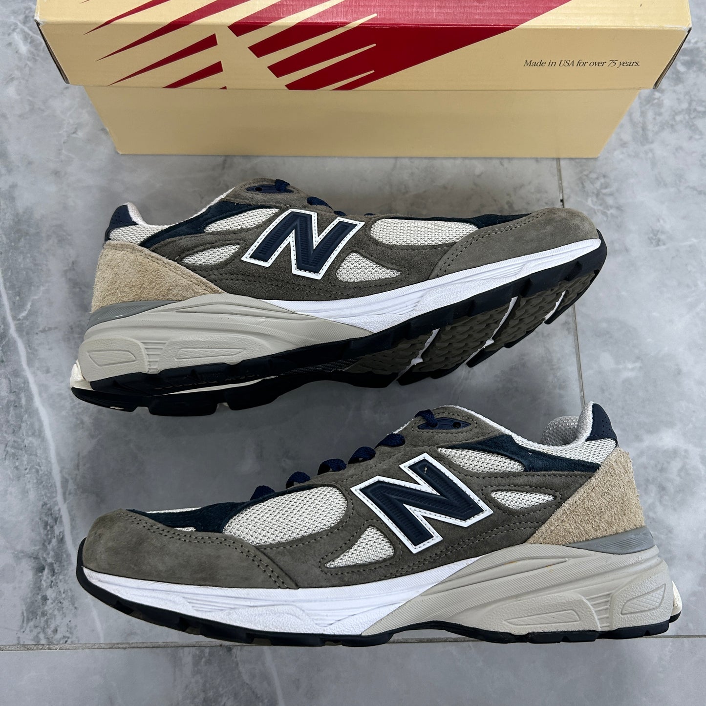 New Balance 990v3 MiUSA Grey Blue Olive (USED)