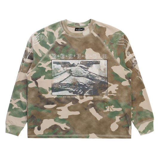 Boredom Kills Trust Camo Long-Sleeve Thermal Tee