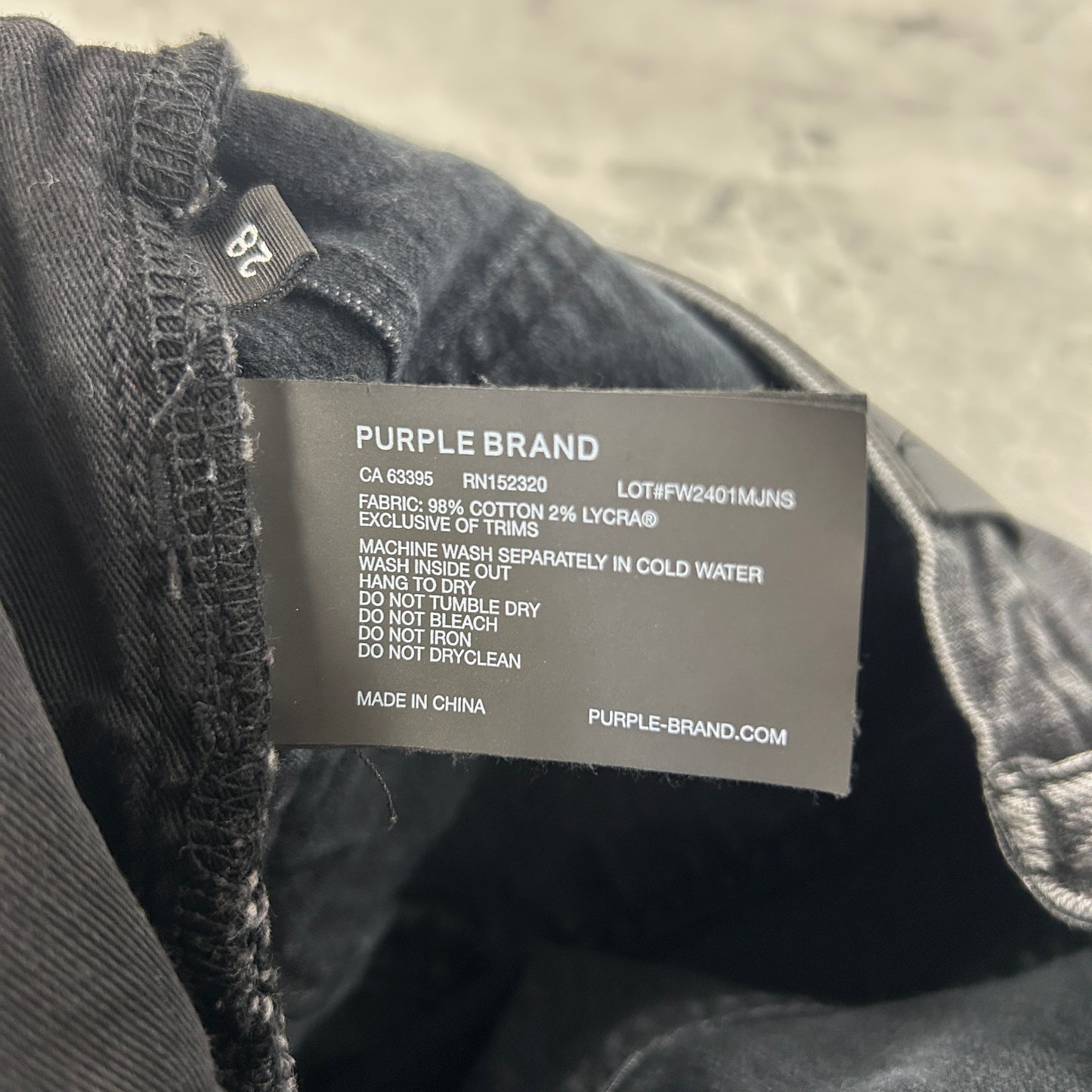 Purple Brand P.001 Plain Black Washed Skinny Jeans