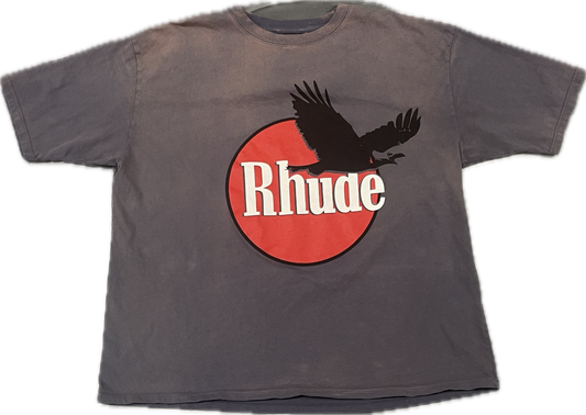 Rhude Eagle Logo Grey Washed Short-sleeve Tee