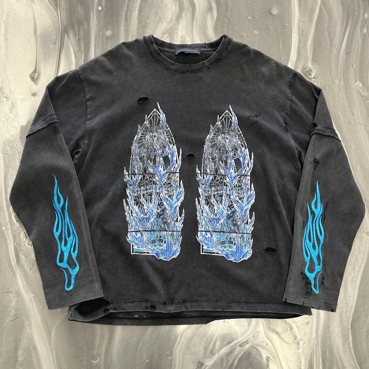 Who Decides War Flame Glass Layered Long-Sleeve Jersey T-Shirt