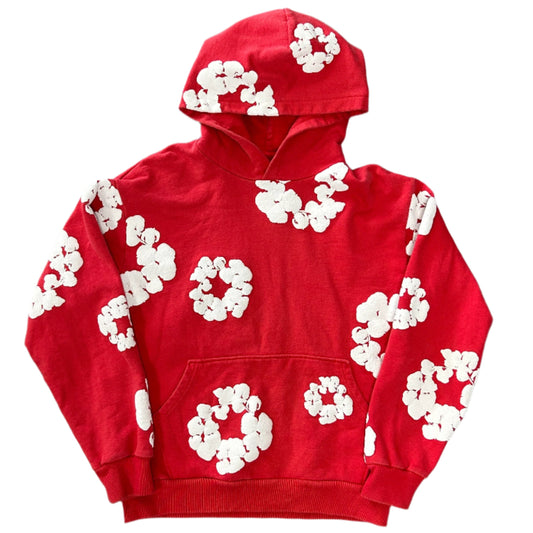 Denim Tears Red Cotton Wreath Hoodie