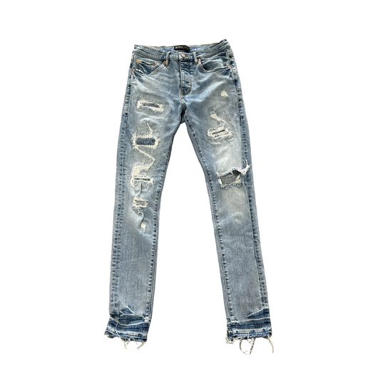 Purple P001 Ripped Blue Denim