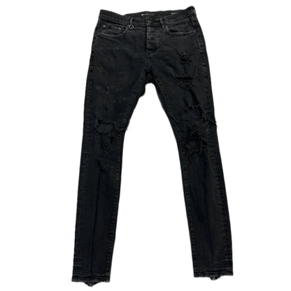 Purple P001 Black Ripped Jeans