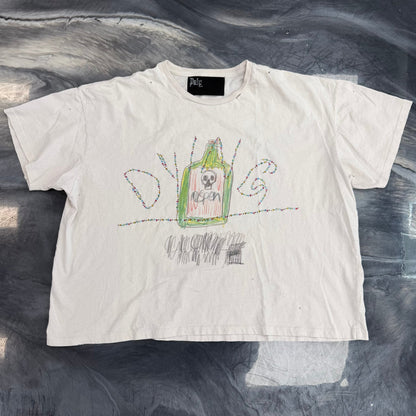 Paly Hollywood Dying Rhinestone Tee White