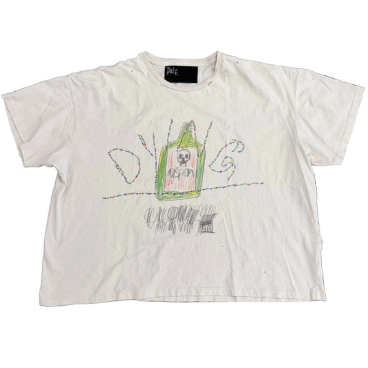 Paly Hollywood Dying Rhinestone Tee White