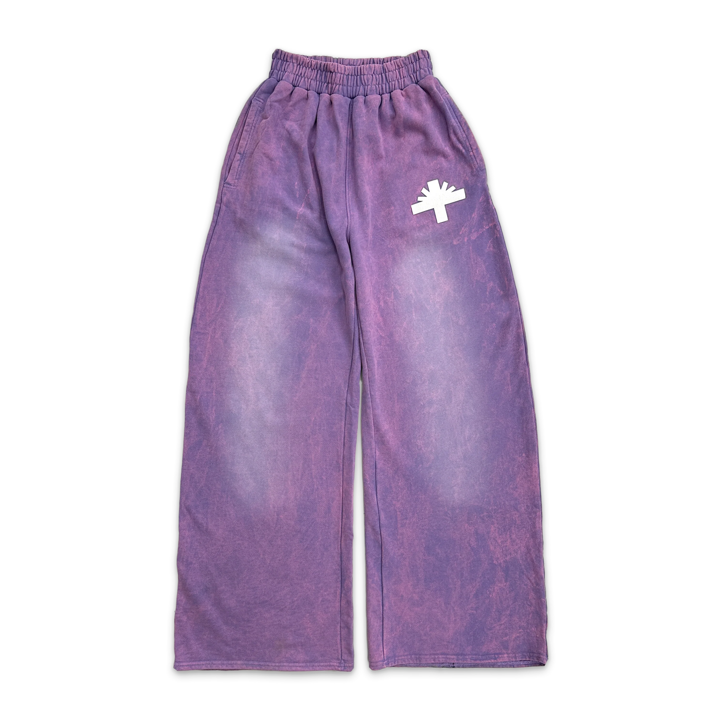 VERTABRAE WIDE LEG SWEATPANTS WASHED PURPLE