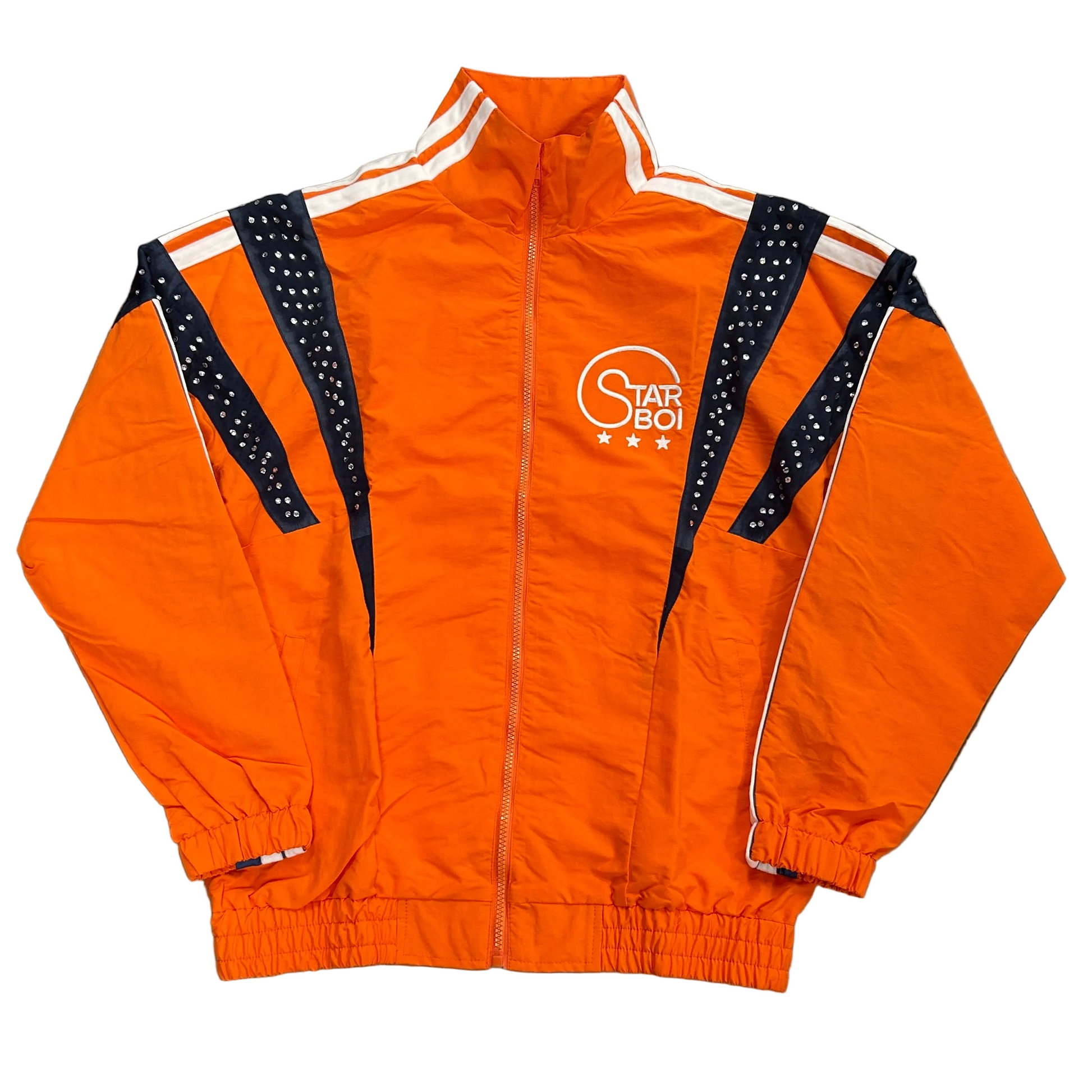 Starboi orange rhinestone track jacket