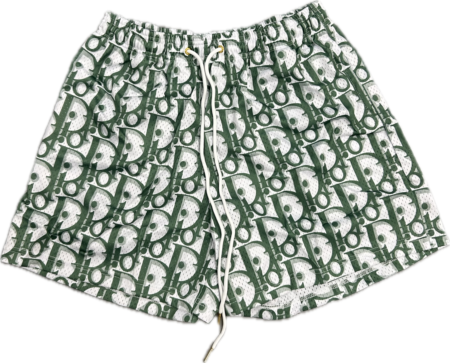 Designer Print Green Dior Shorts