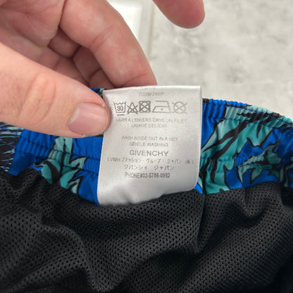 Givenchy Silk Printed Shorts Blue