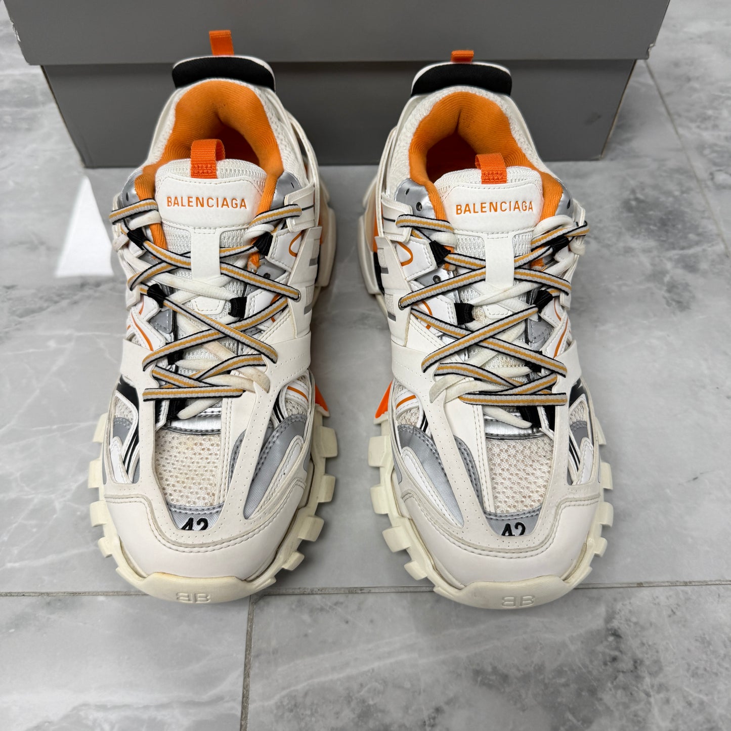 Balenciaga Orange/White Track Sneaker (Used)