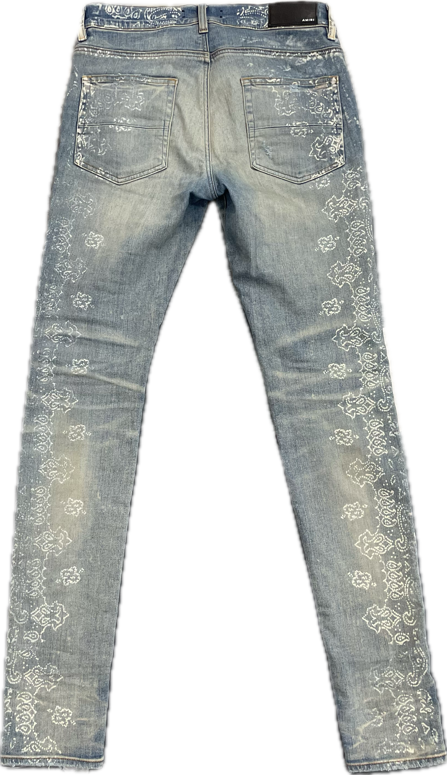 Amiri White Paisley Denim