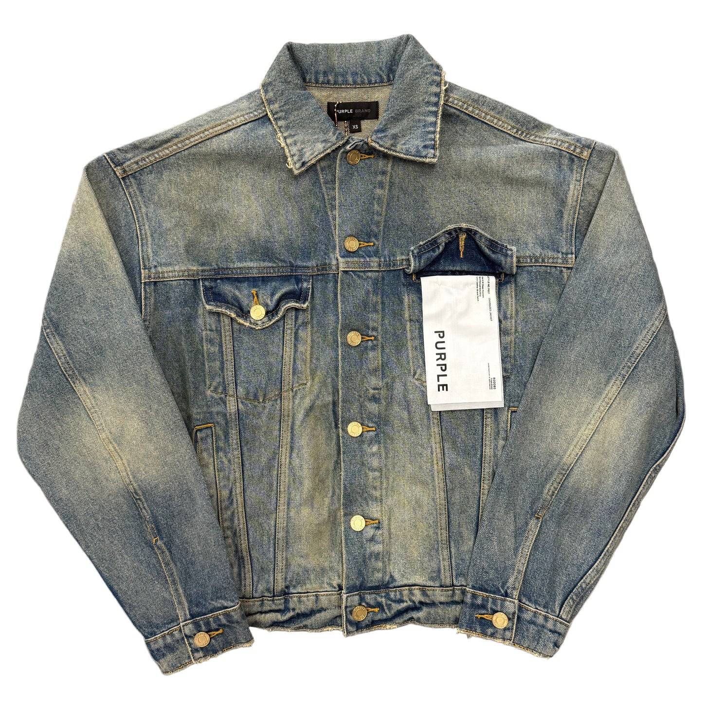 Purple Brand P027 Oversized Blue Washed Denim Jean Jacket