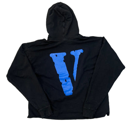Vlone Friends Logo Cropped Hoodie Blue/Black