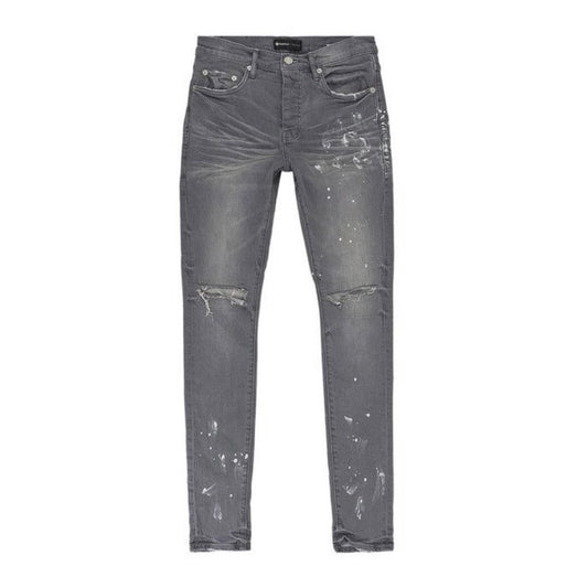 PURPLE BRAND Knee Slit Skinny Jeans Grey
