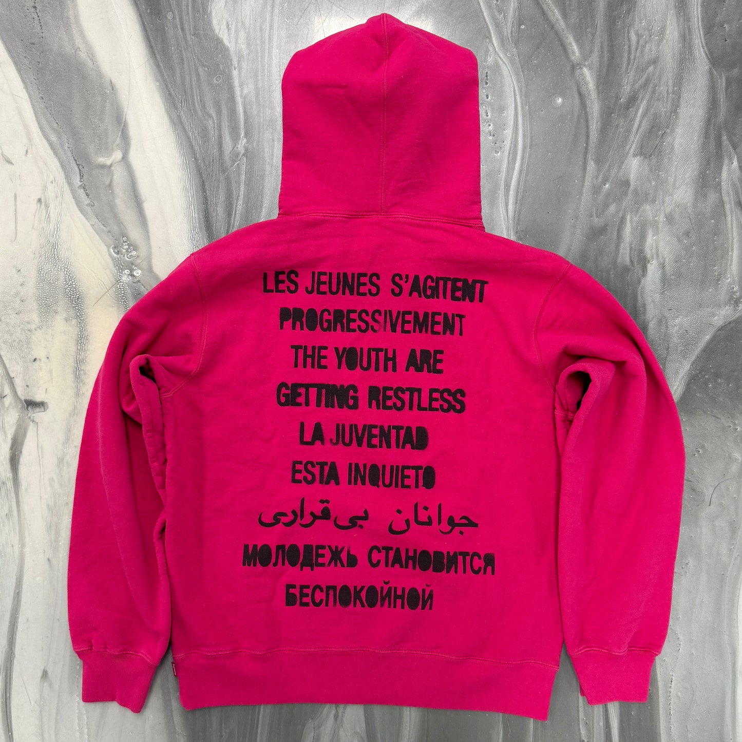 Supreme Restless Youth Hoodie Fuchsia