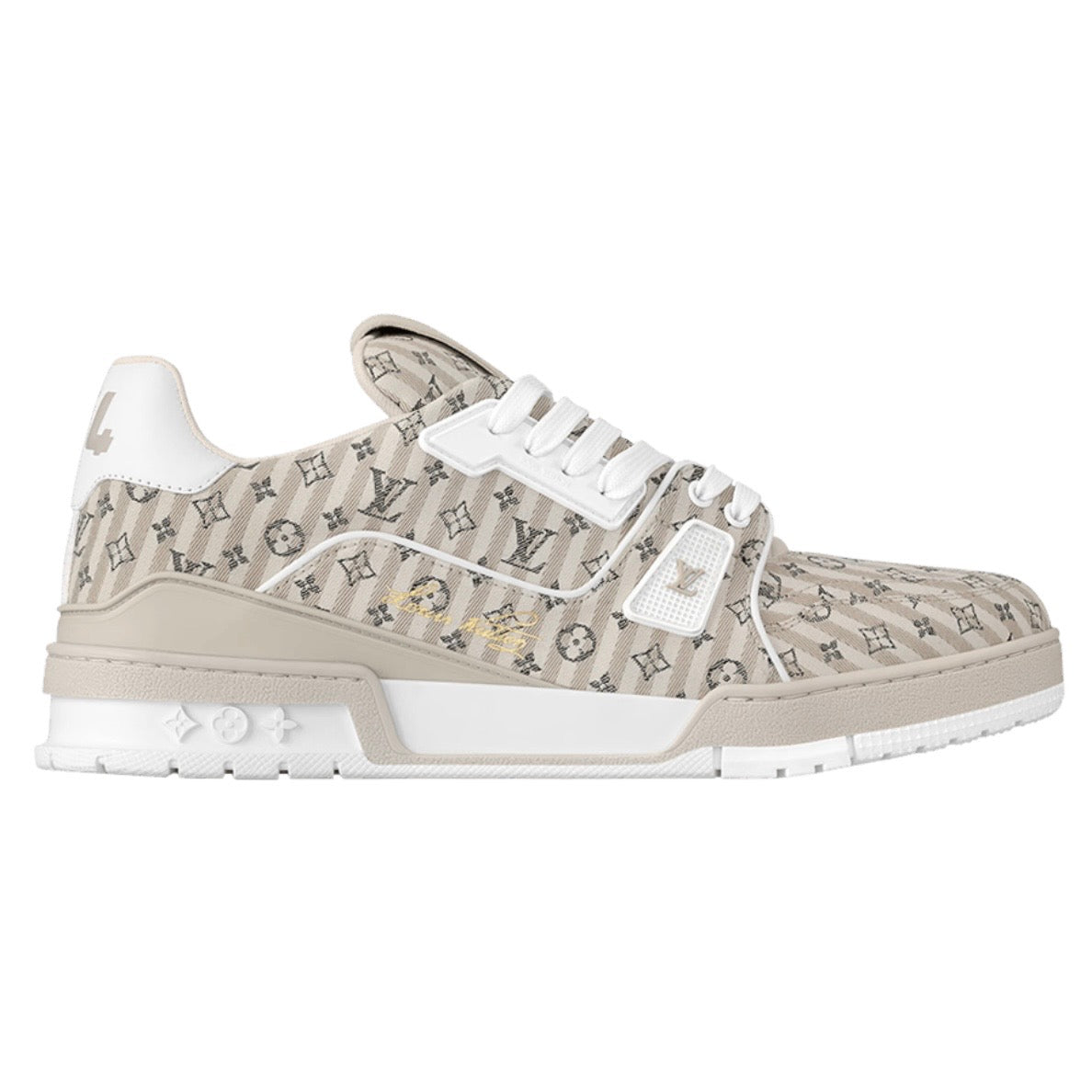 Louis Vuitton Mini Monogram Stripe Trainer Sneaker (Used)(No Box)