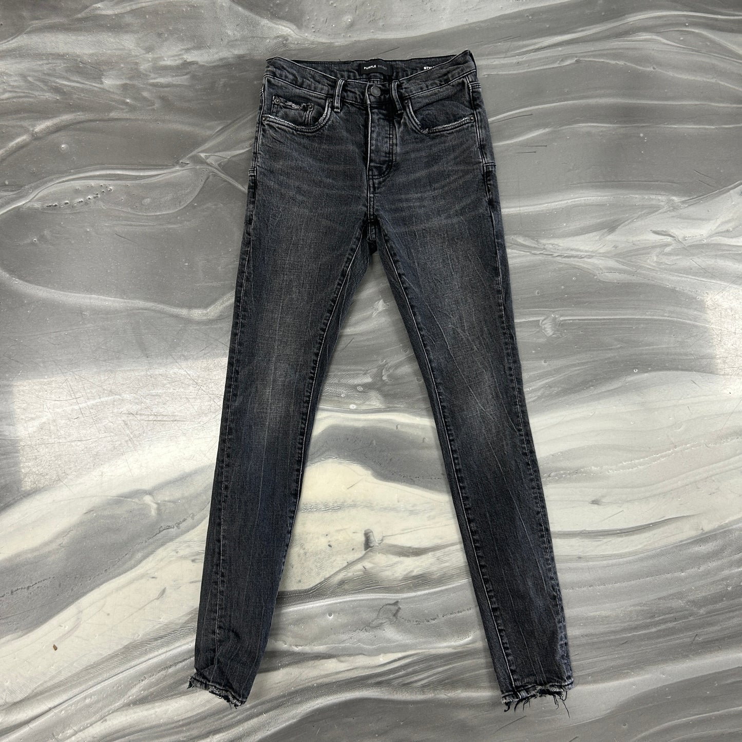 Purple Brand P.001 Plain Black Washed Skinny Jeans