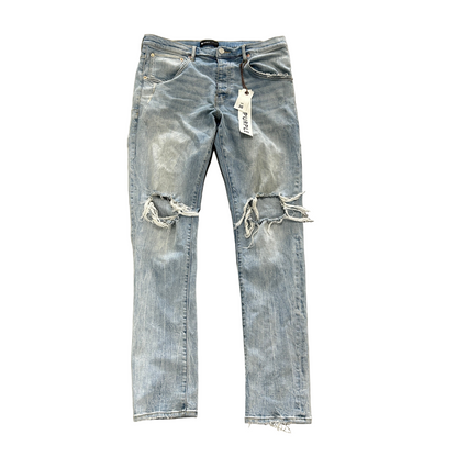 Purple Brand P002 Blue Light Wash Ripped Denim