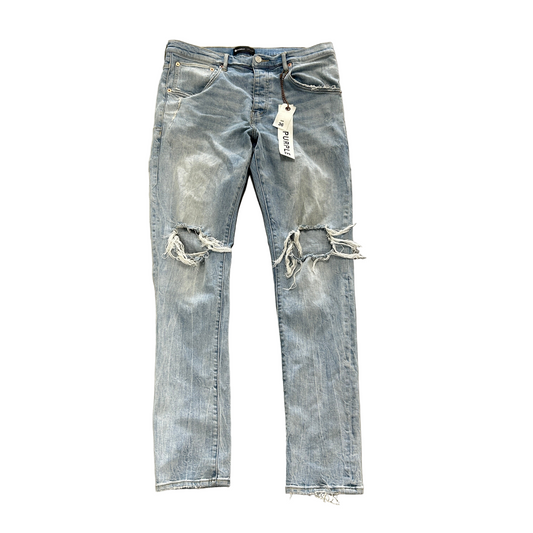 Purple Brand P002 Blue Light Wash Ripped Denim