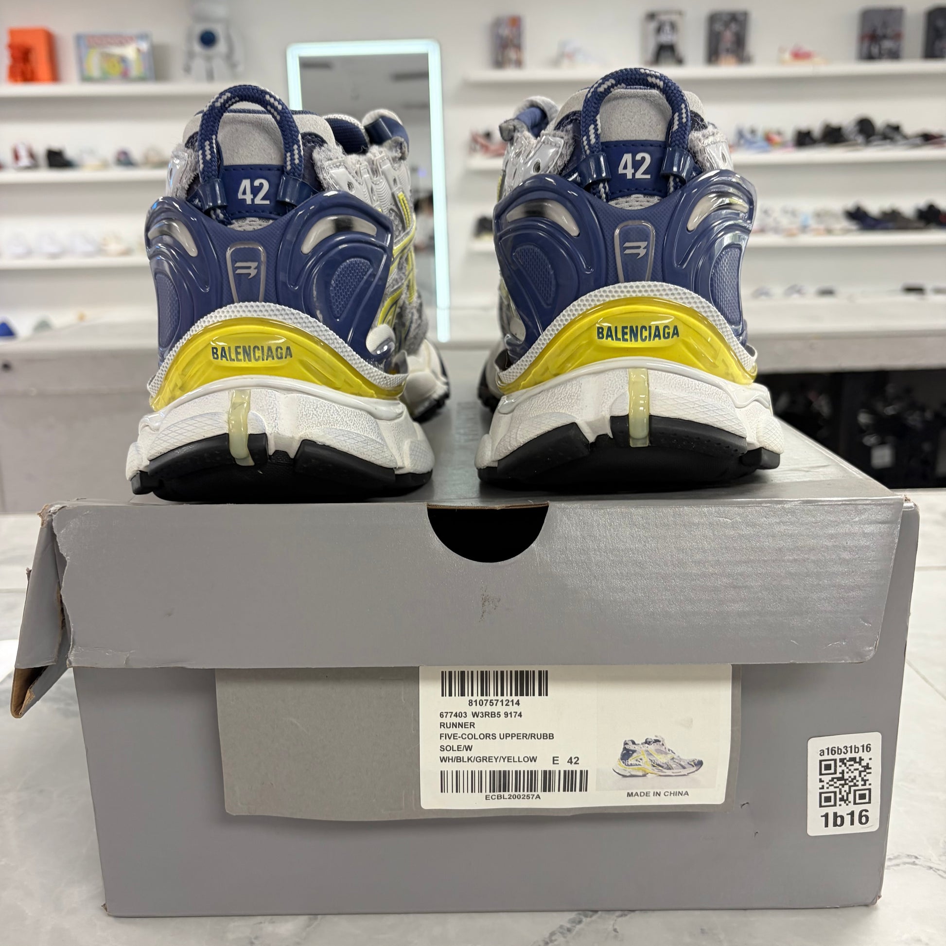 Balenciaga Runner White Blue Yellow Grey Black - view 5