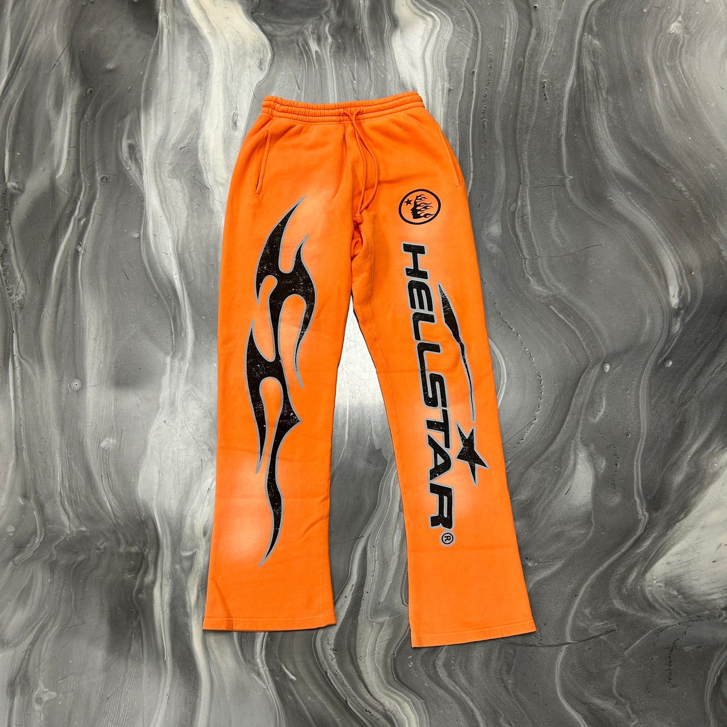 Hellstar Fire Flare Bottom Sweatpants Orange Dye