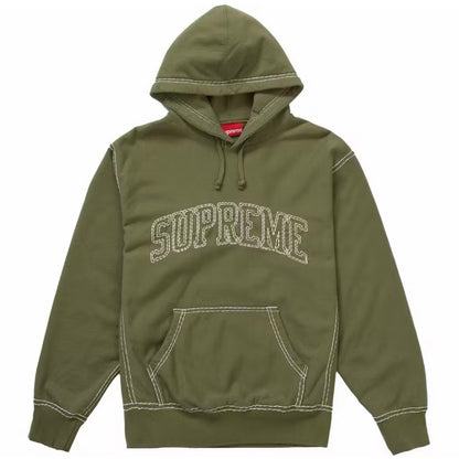 Supreme Big Stitch Hoodie Light Olive