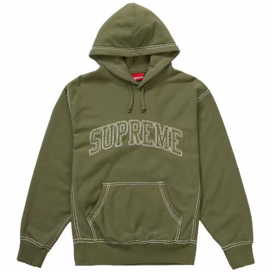 Supreme Big Stitch Hoodie Light Olive
