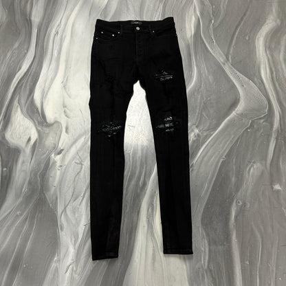 Amiri MX-1 Black Bandana Denim