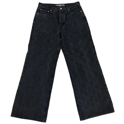 LostShdws Embossed Denim Pants Black