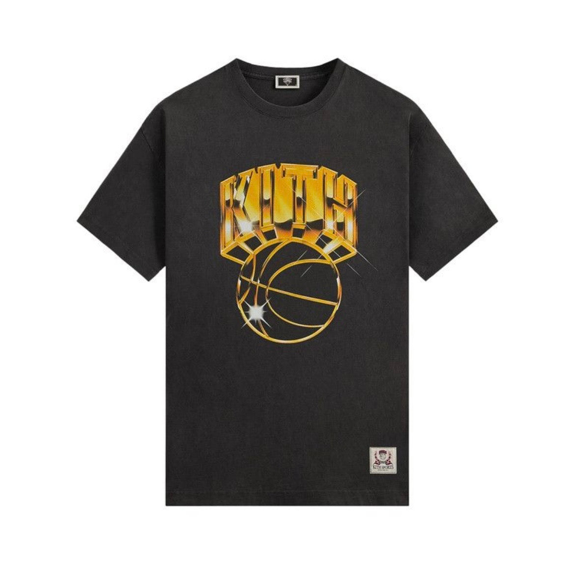 Kith For The New York Knicks Gold Vintage Jones Tee Black