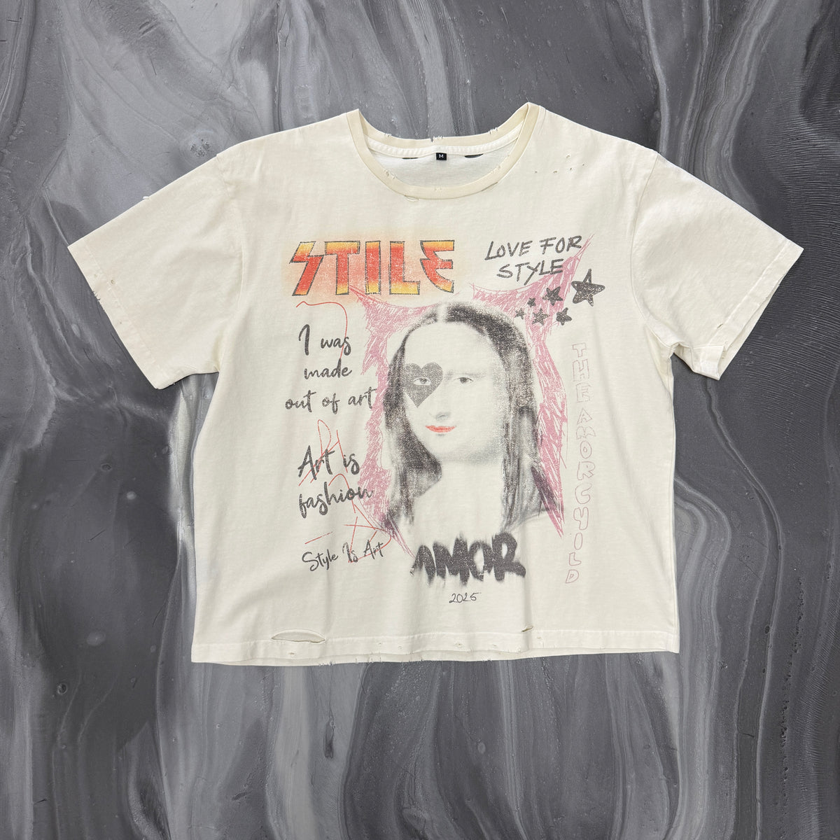 STILE DE AMOR Cream Monalisa Tee