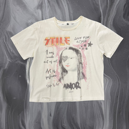 STILE DE AMOR Cream Monalisa Tee