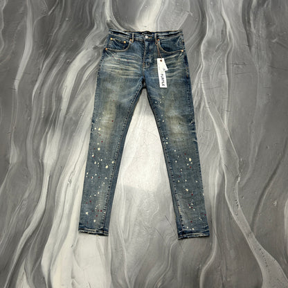 Purple P002 Paint Splatter Jeans
