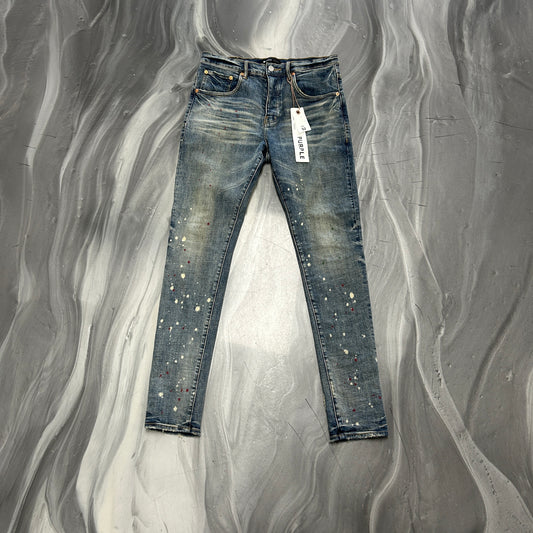 Purple P002 Paint Splatter Jeans - view 2