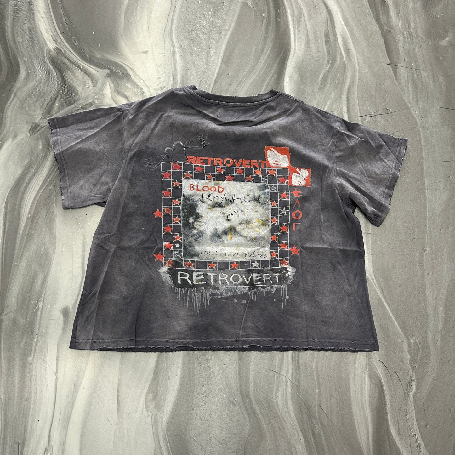 RETROVERT Vintage Grid Grey T-Shirt