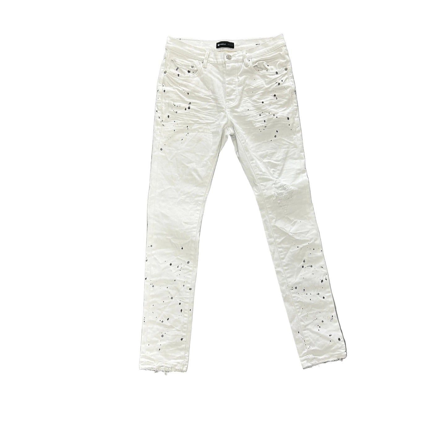 Purple P001 White Paint Splatter Jeans