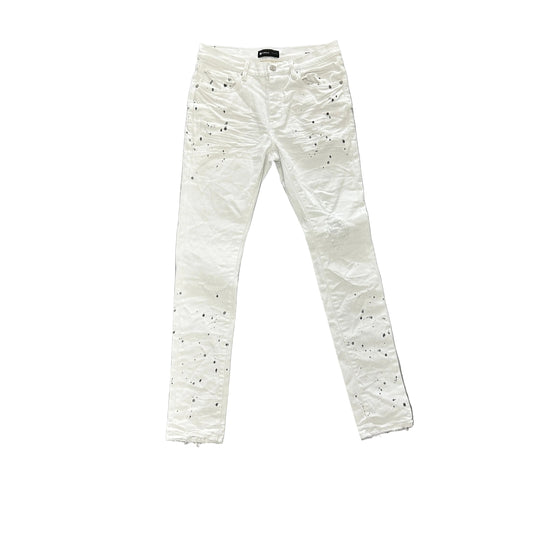Purple P001 White Paint Splatter Jeans