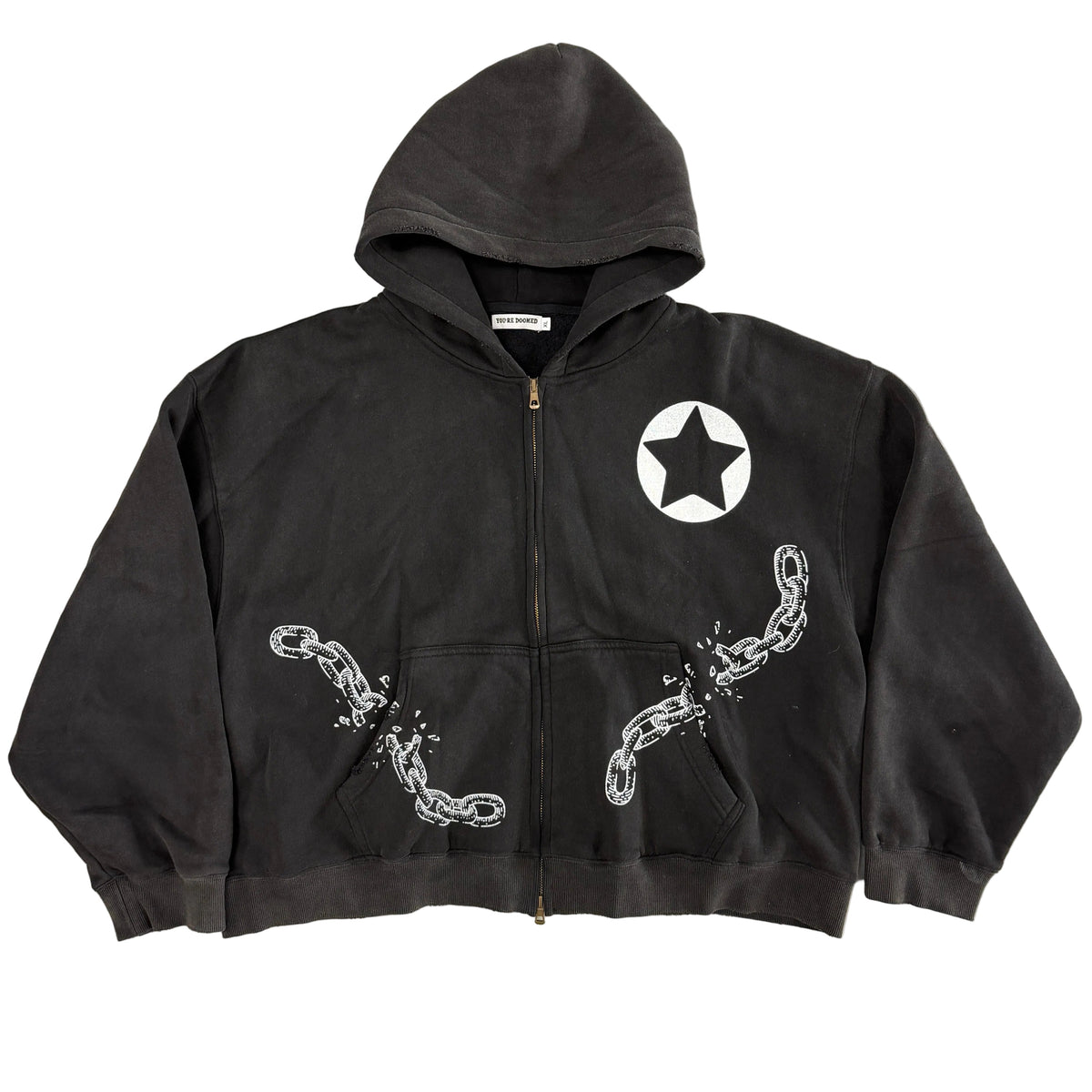 Doomesday Motorcycle Zip Up Hoodie Black