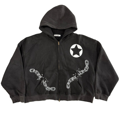 Doomesday Motorcycle Zip Up Hoodie Black