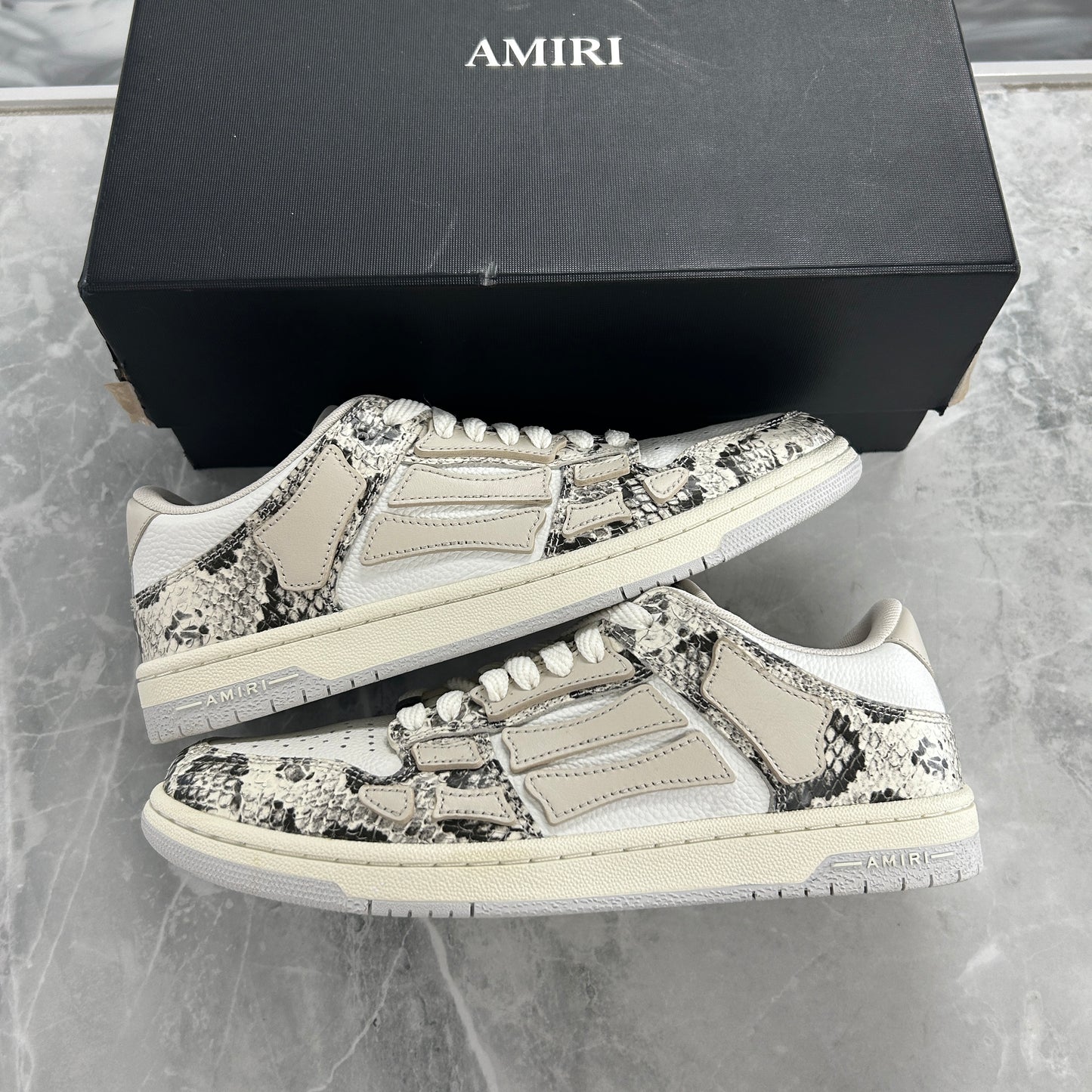 AMIRI Skel Top Low Snake Alabaster (USED)