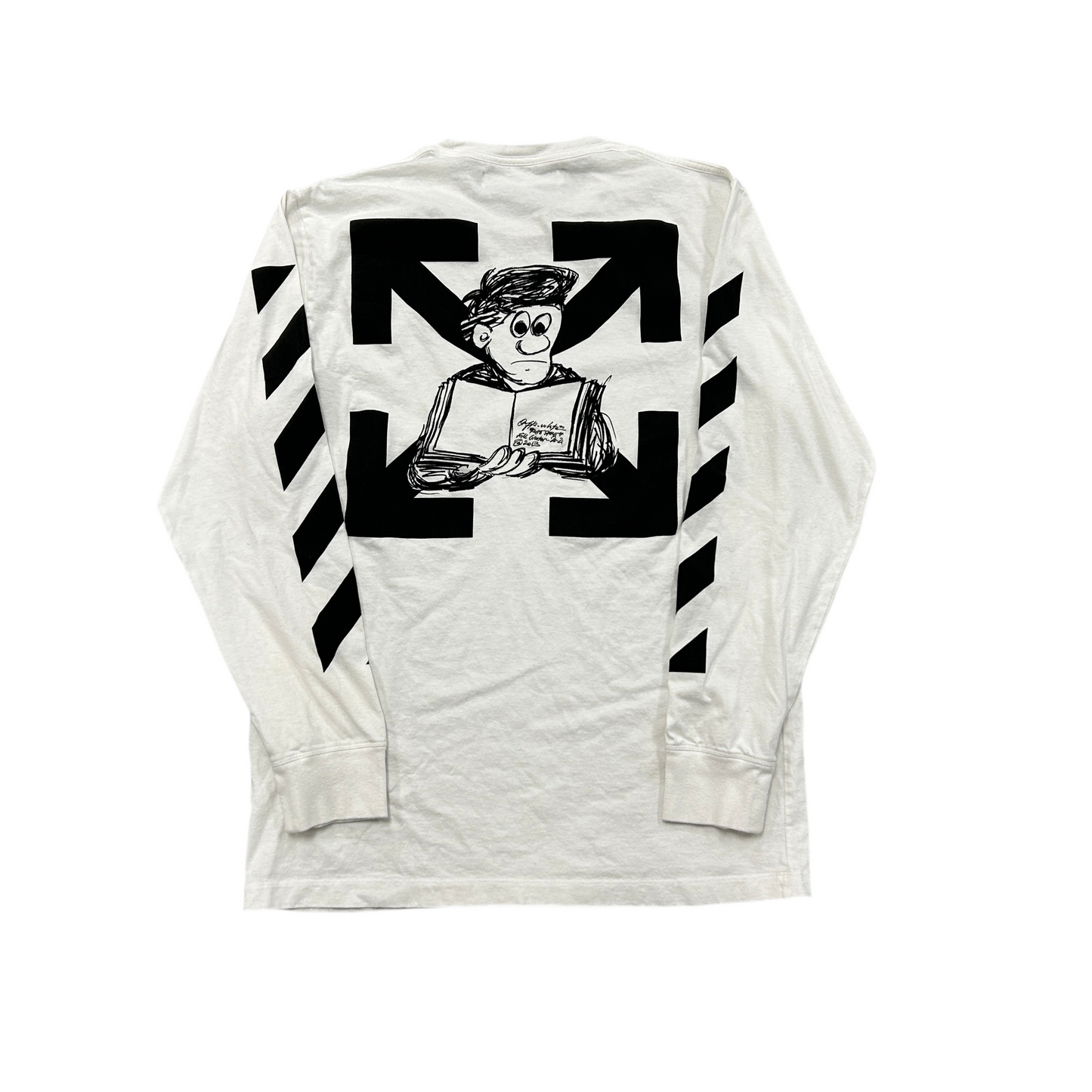 Off-White Long-Sleeve Diagonal Pencil Arch Tee 'White/Black'