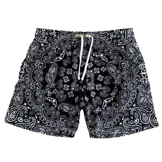 AZVA BLACK PAISLEY MESH SHORTS
